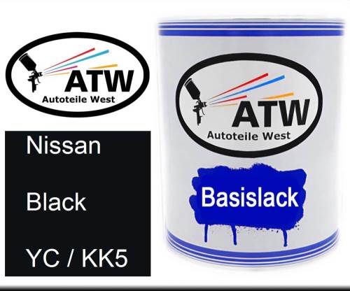 Nissan, Black, YC / KK5: 1L Lackdose, von ATW Autoteile West.